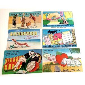 Vintage Adult Humor Postcard Comic Cartoon Funny Unused Canada Lot of 6 RARE Ont